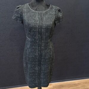 T Tahari Black and Gray Mini Dress
